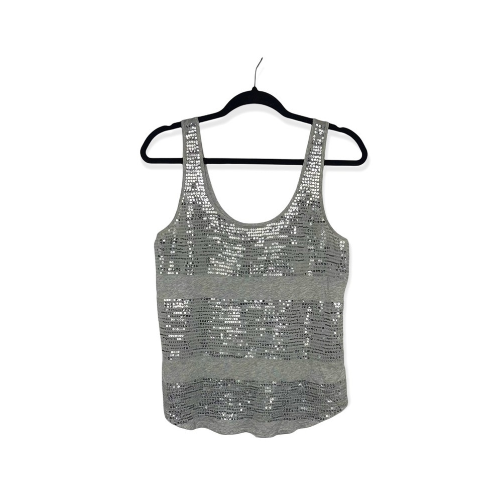 EXPRESS Gray Sequin Tank S